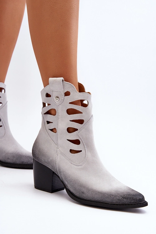 Skórzane Botki Z Wycięciami Maciejka 06412-11 Białe