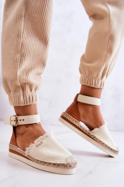 Damskie Espadryle Na Sprzączkę Big Star JJ274886 Jasnobeżowe