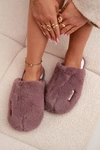 Futrzane Kapcie Damskie Ciemnofioletowe Belinna