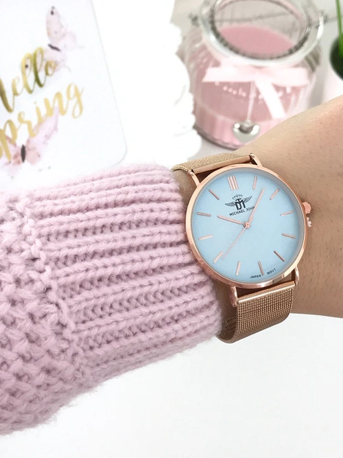 Damski Zegarek Michael John Florence Błękitna Tarcza 40mm