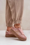 Sneakersy Damskie Na Platformie Różowe Lesida