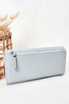 Duży Portfel Damski Na Magnes Błękitny