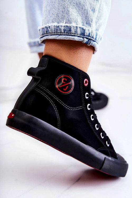 Damskie Wysokie Trampki Cross Jeans JJ2R4055C Czarne