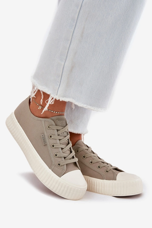 Materiałowe Trampki Damskie Na Platformie Big Star RR274779 Szare