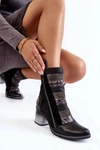Damskie Wysokie Skórzane Botki Maciejka 05647-01 Czarne