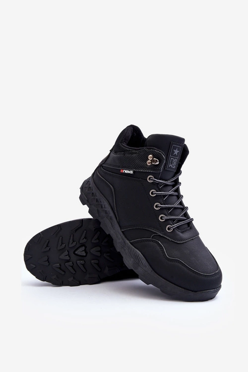 Męskie Ocieplane Buty Trekkingowe Czarne Daviana