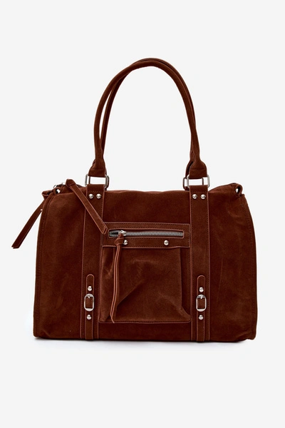 Flora&Co Duża Torebka Zamszowa Camel Nolita