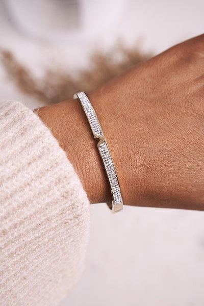 Bransoletka Stalowa z Cyrkoniami Złota Venus