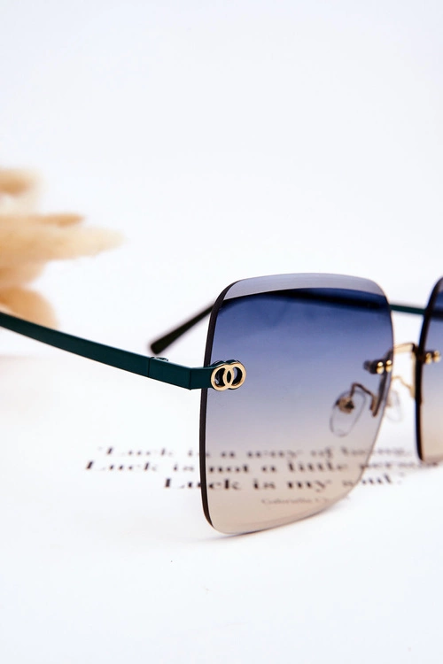 Duże Damskie Okulary Przeciwsłoneczne 400UV E4721 Zielone