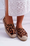 Espadryle Damskie Wsuwane Zamszowe Leopard Jungle