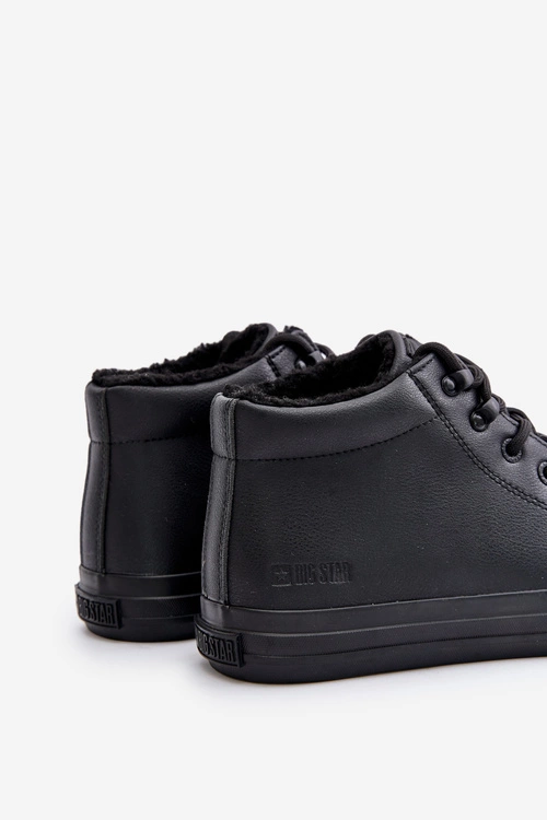 Ocieplane Trampki Męskie Z Eko Skóry Big Star OO174607 Czarne