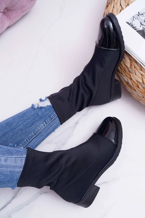 Damskie Botki Elastyczne Czarne Beat