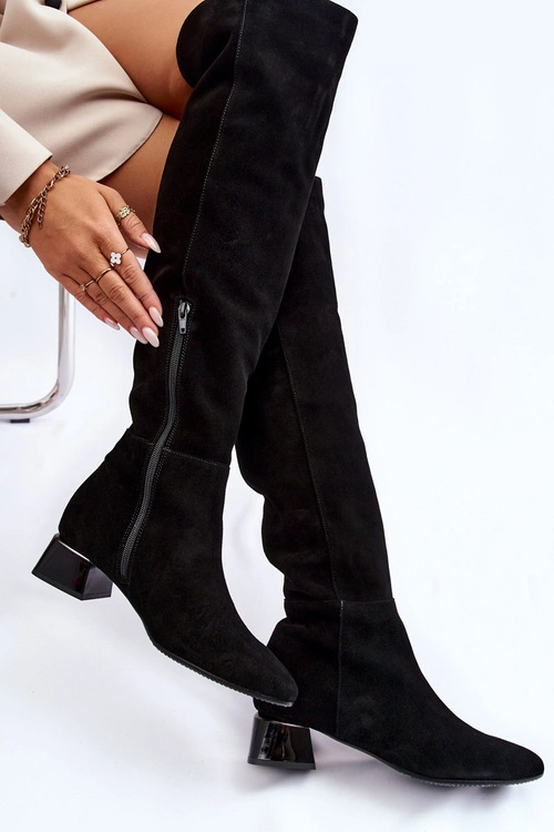 Zamszowe Kozaki Muszkieterki Laura Messi 2221 Czarne