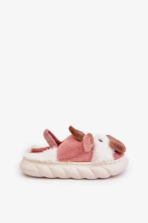 Dziecięce Futrzane Kapcie Z Motywem Krowy Różowe Tamorrin