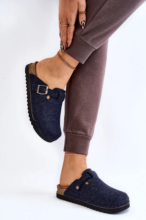 Damskie Papcie Klapki Profilaktyczne Inblu DJ-07-041 Granatowe