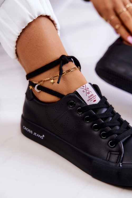 Damskie Niskie Tenisówki Cross Jeans JJ2R4054C Czarne