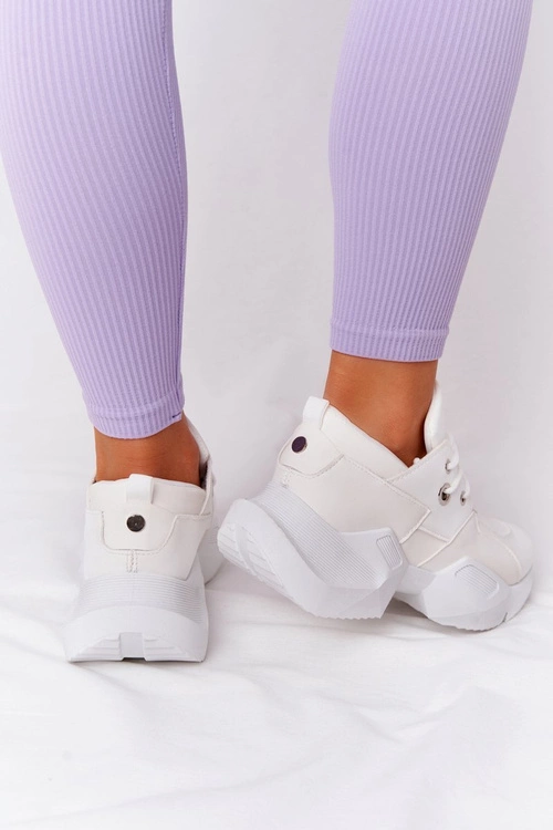 Damskie Sneakersy Na Masywnej Podeszwie Białe Bubbly