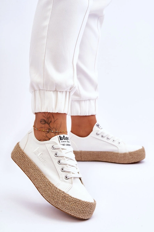 Modne Trampki Z Plecionką Lee Cooper LCW-23-31-1796L Białe