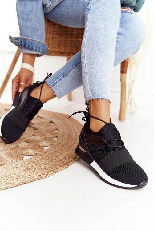 Damskie Sportowe Buty Sneakersy Czarne Netta