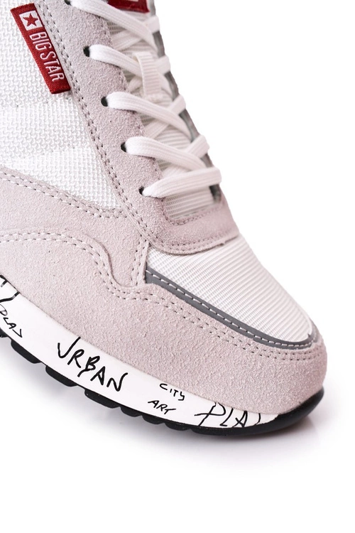 Męskie Sportowe Buty Memory Foam Big Star FF174208 Biało-Szare