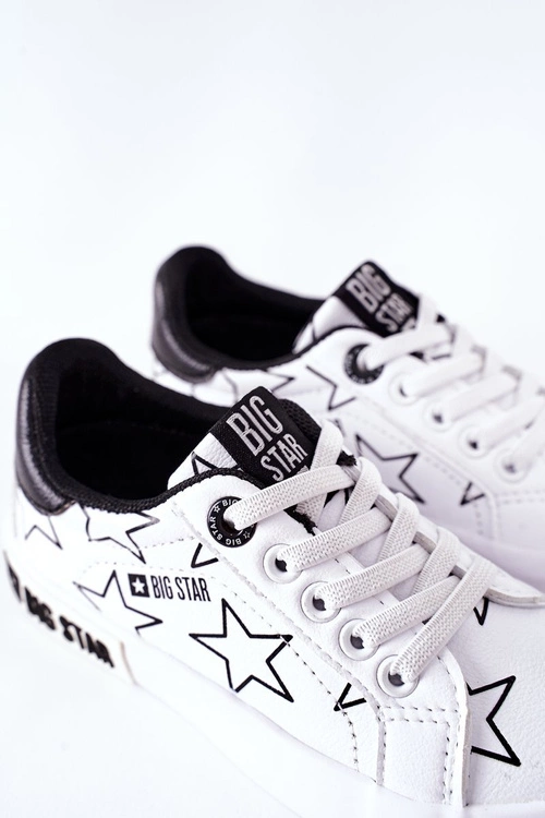 Dziecięce Skórzane Tenisówki BIG STAR II374001 Białe