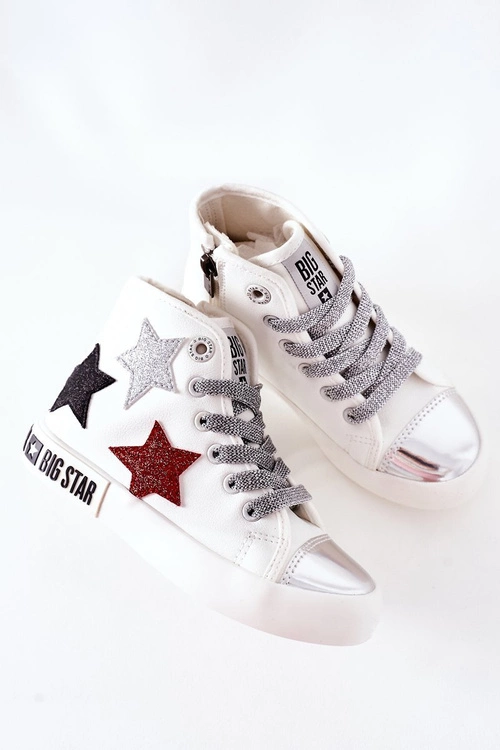 Dziecięce Wysokie Trampki Z Suwakiem BIG STAR II374029 Białe