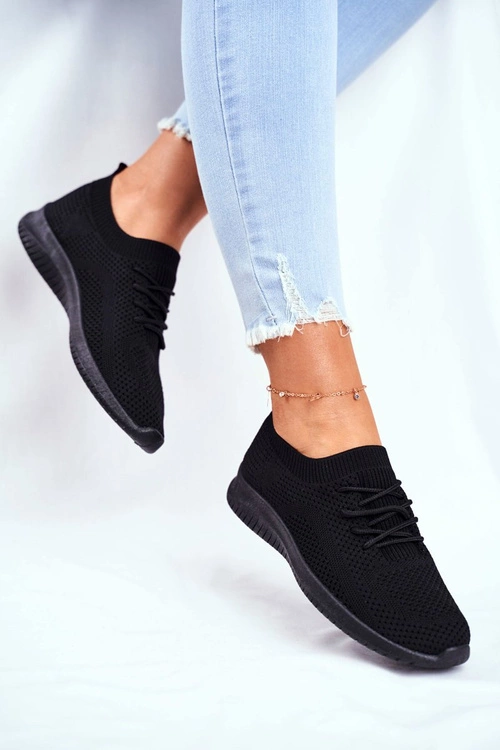 Sportowe Damskie Buty Lekkie Czarne Glorias
