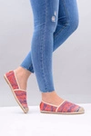 Lu Boo | Damskie Wsuwane Lniane Espadryle Aztec Koral Bimbi