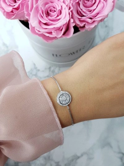 Damska Bransoleta Na Łańcuszku Kółeczko Srebrna Neli