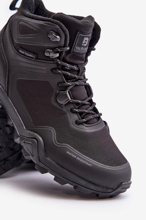 Lekkie Ocieplane Męskie Buty Trekkingowe McBraun Wodoodporne Czarne