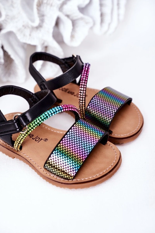 Dziecięce Sandały Z Cekinami Czarne Blake