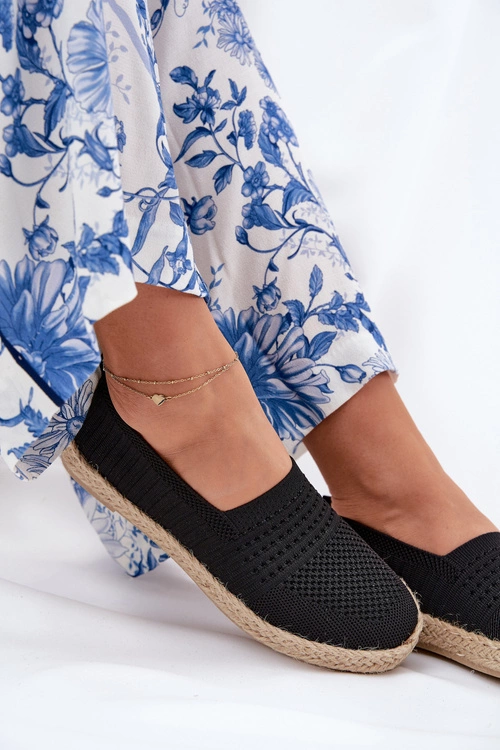 Damskie Espadryle Z Plecionką Vinceza 13624 Czarne