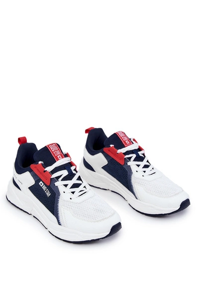 Męskie Sportowe Buty Sneakersy Big Star JJ174399 Biało-Granatowe