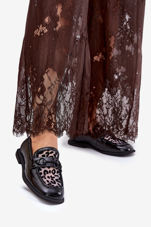 Skórzane Lakierowane Mokasyny Z Siateczką Vinceza 31931 Czarne