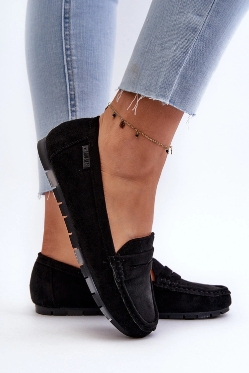 Mokasyny Damskie Eko Zamszowe Big Star NN274929 Memory Foam System Czarne