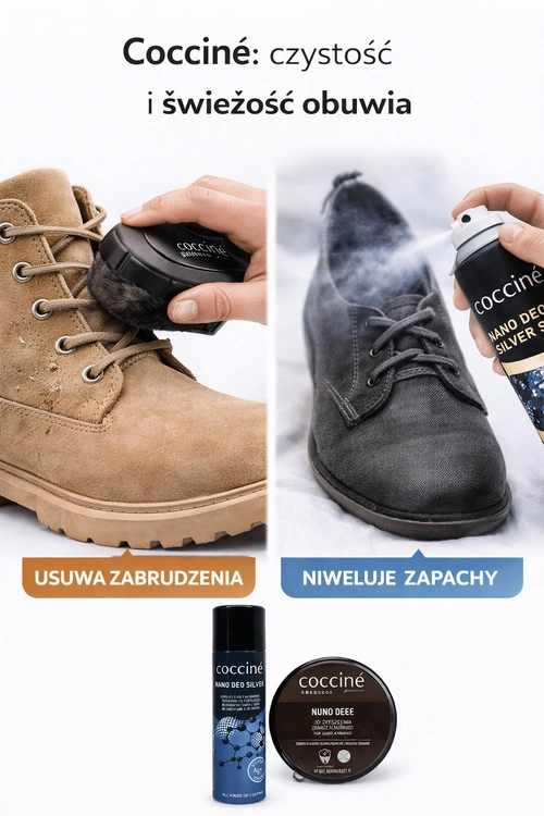 Zestaw do pielęgnacji obuwia – Cocciné Nubuck Sponge + Nano Deo Silver