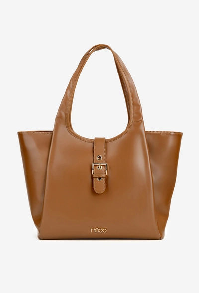 Torebka Shopperka Z Klamrą NOBO BAG6010-017 Jasnobrązowa