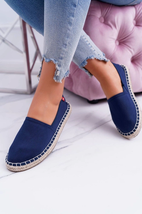 Espadryle Damskie Pleciona Podeszwa Granatowe Big Star DD274A151