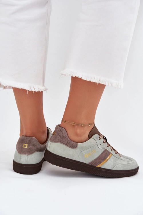 Zamszowe Niskie Sneakersy Damskie Big Star SS274678 HI-POLY SYSTEM Miętowe