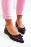 Skórzane Baleriny W Szpic Czarne Rachelle