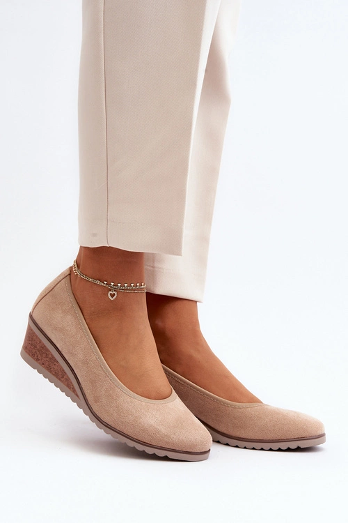 Damskie Półbuty Na Koturnie Beżowe Belli