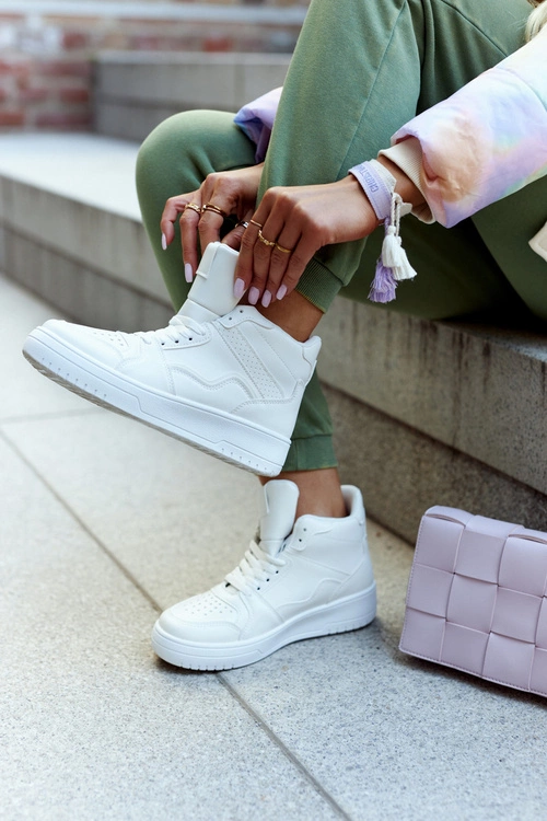 Wysokie Damskie Buty Sportowe Białe Megithoe