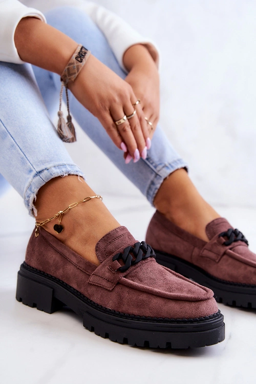 Zamszowe Półbuty Loafery La.Fi Brązowe Sapphira