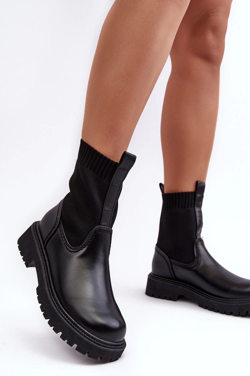 Botki Na Płaskim Obcasie Czarne Big Star MM2745432