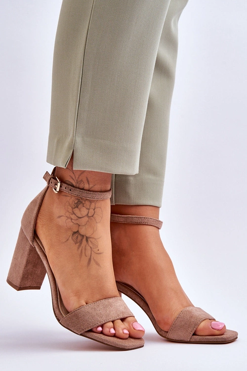 Damskie Klasyczne Zamszowe Sandały Brązowe Passo