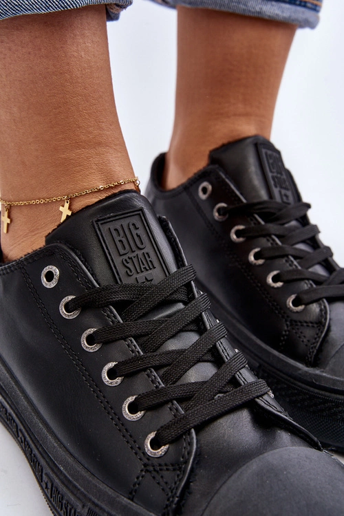 Niskie Trampki Damskie Ocieplane Czarne Big Star MM274031