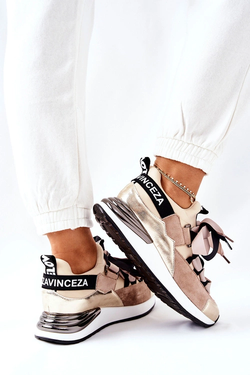 Sportowe Buty Sneakersy Beżowe Dexla