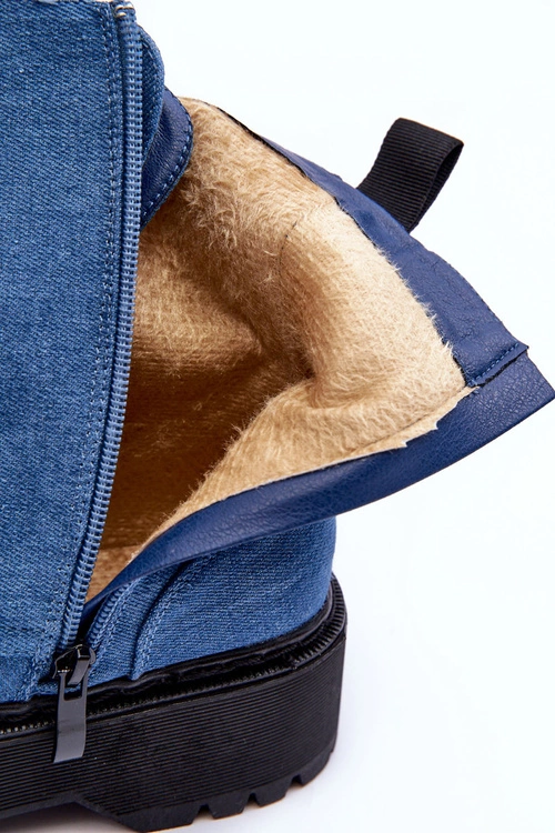 Damskie Botki Workery Niebieskie Teflorna