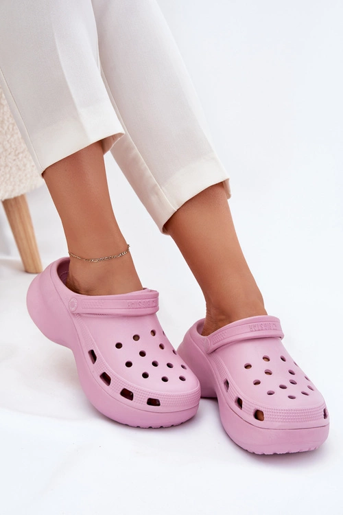 Piankowe Klapki Damskie Na Masywnej Podeszwie Big Star RR274A120 Różowe