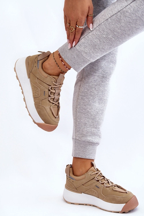 Damskie Buty Sportowe Na Platformie Beżowe Dakari